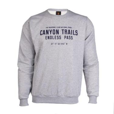 Imagem de Moletom Masculino Desayner Estampa Frontal Cinza Mescla, Cinza mescla,