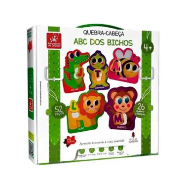 Imagem de Quebra Cabeça ABC Dos Bichos 52 Peças BDC - n/a, UNICA