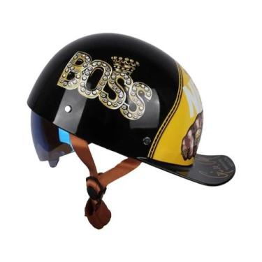 Imagem de Capacete De Motocicleta Vintage Retrô Uchoose, Estilo Boné De Beisebol