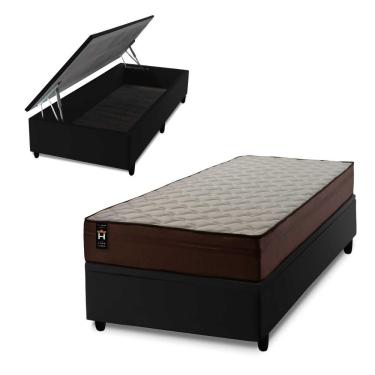 Imagem de Conjunto Box Baú Atlanta 88x188 Marrom Espuma D45 King House