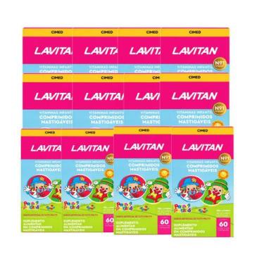 Imagem de Kit 12 Lavitan Vitamina Kids Tutti-Frutti 60 Comp Cimed. Sabor:Tutti-F