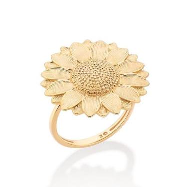 Imagem de Anel Rommanel Girassol Folheado a Ouro 513405, 18, Dourado