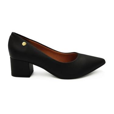 Imagem de Sapato Scarpin Vizzano Preto Fosco Social Salto Grosso Baixo 1220.315,
