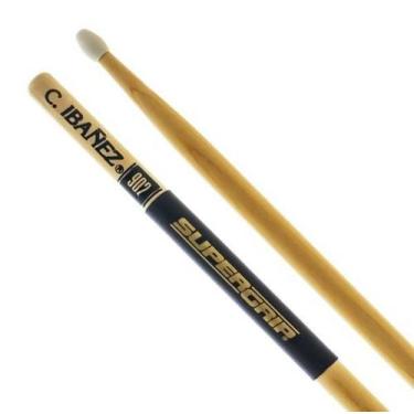 Imagem de Baqueta C. Ibañez Premium SuperGrip 902NSG Ponta Nylon Padrão 7A/5A Pu
