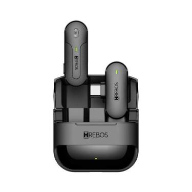 Imagem de Microfone Lapela Sem Fio Hrebos If-210 Tipo C Com Case Preto
