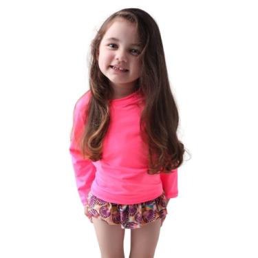 Imagem de Camiseta Térmica Infantil Proteção Solar Uv50+ Tam 1 Ao 6 Hot Pink - O