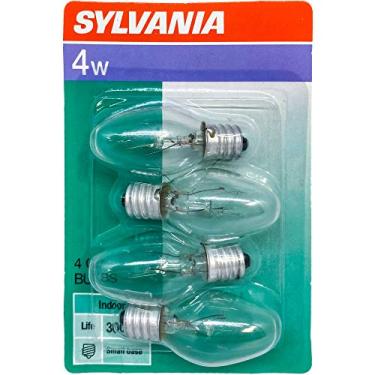Imagem de SYLVANIA Home Lighting Incandescent Small Appliances Bulb, C7-4-Watt, Clear Finish, Candelabra Base (4 Bulbs)
