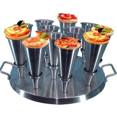 Imagem de Forma Para Pizza Cone 12Cm Alumínio 12 Pizzas Gastrobel - Mta