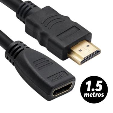 Imagem de Cabo Fio Extensor HDMI Fêmea Macho 1.5m 1.5 Metros 4K 1080P Prolongar 