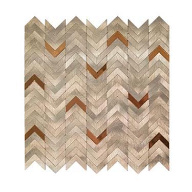 Imagem de Azulejo Mosiac autoadesivo de metal alumínio para parede de banheiro de cozinha (amostra, ouro champanhe)