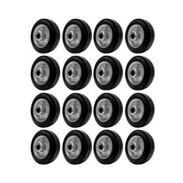 Imagem de Kit 16 un roda 412 maciça borracha 4 pol 60kg p/ rodízio - AJAX