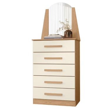 Imagem de Cômoda Para Quarto Com Penteadeira Laris A02 Off/freijó - Mpozenato