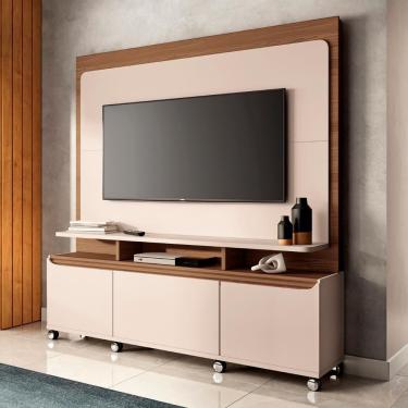 Imagem de Estante Painel De Tv 70 Pol 180cm Quantum Castanho/off White - Hb Móveis