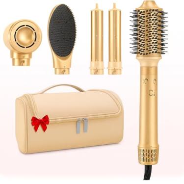 Imagem de Modelador de cabelo de voltagem dupla 5 em 1, secagem ultrarrápida de 110.000 RPM, ondulação automática de ar quente, alisamento suave