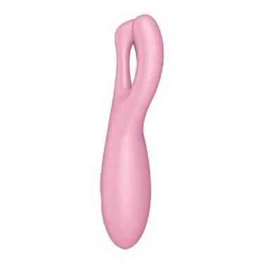 Imagem de Vibrador SF Threesome 4 Connect App – 3 Motores – Controle via App – Estimulação Clitóris e Lábios – Silicone Médico – Impermeável (Rosa)