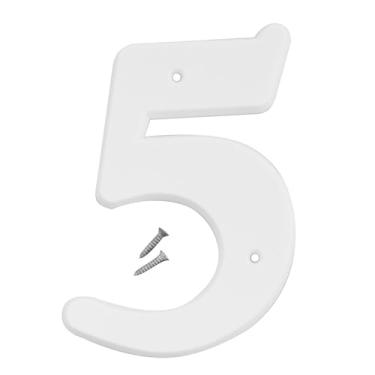 Imagem de Hy-Ko Products 30305 Casa de plástico número 5 (cinco), 15 cm de altura, branco