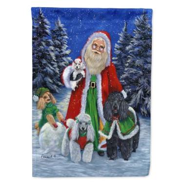 Imagem de Caroline's Treasures PPP3150GF Poodle Natal Bandeira de Papai Noel, tamanho pequeno, multicolorido