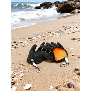 Imagem de Luvas de pesca respiráveis com palma protetora e alça ajustável para pesca, isca e uso ao ar livre