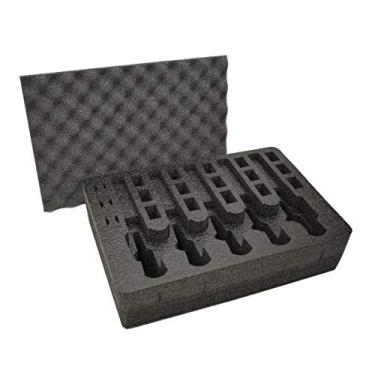 Imagem de 5 Pistol 18 Magazine Storage Foam Insert for IM2400 Case - 2 Piece Set Pre-Cut Military Grade Polyethylene Foam Base Insert and Lid Liner (Case Not Included)