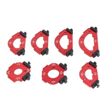 Imagem de FTVOGUE Gabarito de Roteador de Canto de Mesa, Kits de Modelo de Raio de Roteador de Liga de Alumínio Com 8 Tamanhos de filé R10 a R60 para Bordas de Gabinete de Marcenaria, Cantos