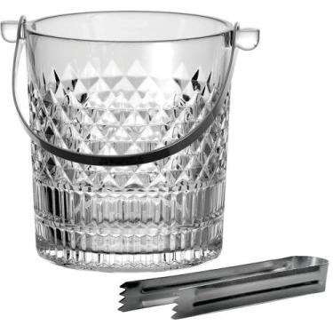 Imagem de Balde para Gelo em Cristal com Pinça Inox Esplanada 1 L Hermitage - L 