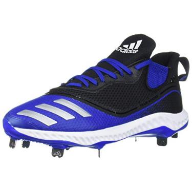 Imagem de adidas Sapato de beisebol masculino Icon V Bounce Cleats, Núcleo preto/branco Ftwr/azul royal, 16