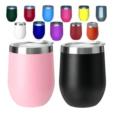 Imagem de Copo Térmico Tipo Cuia 350 ml com tampa hermética anti vazamento aço inox (Rosa Claro)