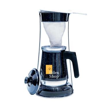 Imagem de Bule Com Mancebo Coador De Café Retro Em Alumínio - DA ALUMINIOS, Pret