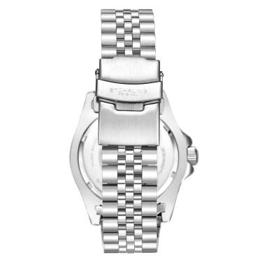 Imagem de Relgio Meridian 3968 GMT de 42 mm, Mostrador Preto, Pulseira de Ao Inoxidvel Prateado e Fivela de Implantao 2, Stuhrling.