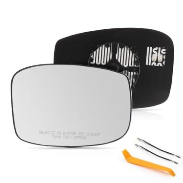 Imagem de E-Vniko Vidro retrovisor elétrico do lado direito do passageiro com placa de suporte compatível com Honda Odyssey 2014-2017 Conjunto de vidro retrovisor lateral externo com suporte traseiro
