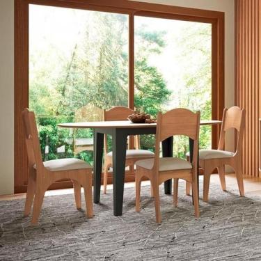 Imagem de Mesa de Jantar Extensível MDF 122cm/159cm Freijó/Preto Fosco - Dallaco