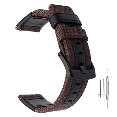 Imagem de Nice Pies Pulseira compatível com Samsung Galaxy Watch 3 de 45 mm/Galaxy Watch de 46 mm/Gear S3 Frontier, pulseira de reposição esportiva de nylon de 22 mm, fivela preta, pulseira militar militar