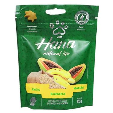 Imagem de Hana natural life aveia banana mamão 80g snacks para cães adultos - Ha