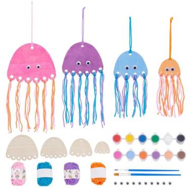 Imagem de Kit de artesanato WEBEEDY Jellyfish Paint Make Colorful Hair Kids