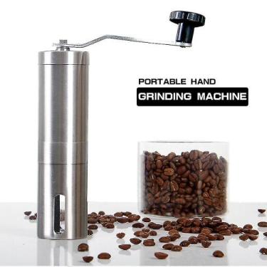 Imagem de Moedores de café moedor de café prateado mini aço inoxidável manual ma