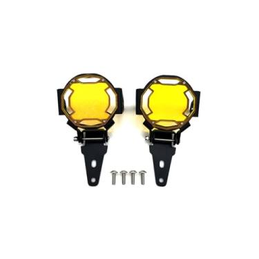 Imagem de Ammtio Capa protetora de holofote de motocicleta, R1250GS S1000XR F750GS F850GS G310GS G310R Capas de luz de neblina de motocicleta protetor de lâmpada de LED. (âmbar)