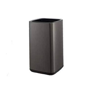 Imagem de Caixotes de lixo, lata de lixo de aço inoxidável, lixeira doméstica de dois andares sem tampa, quarto, banheiro, escritório, cesto de lixo, lixeira, 12L