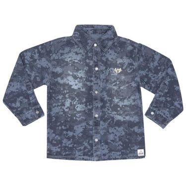 Imagem de Camisa Infantil Look Jeans Manga Longa Jeans - 1 - UNICA-Masculino