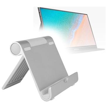 Imagem de BoxWave Suporte e suporte compatíveis com a mesa ARZOPA Portable Monitor S1 (39.6 cm) – Suporte de alumínio VersaView, portátil, multiângulo resistente