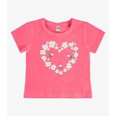 Imagem de Blusa Infantil Meia Malha Com Estampa Rovi Kids Rosa, 10, Rosa