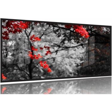 Imagem de Quadro Decorativo Outono Paisagem 130x60 Moldura Preta 2x2