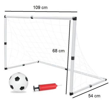 Imagem de Mini Trave 2 Em 1 Gol Futebol Infantil Com Bola E Bomba Dm Toys Dmt593