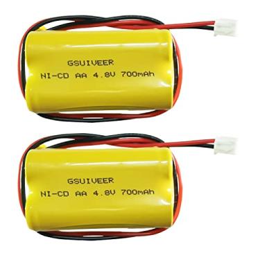 Imagem de GSUIVEER BL93NC487 BL93NC484 BAA48R Ni-Cd 4,8 V 700 mAh Placa de substituição de bateria de luz de emergência (pacote com 2)
