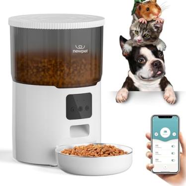 Imagem de 4L Alimentador Gato Automático Câmera Wi-fi Aplicativo, Alimentador automático para cães com sensor de pouco alimento e gravador de voz