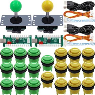 Imagem de SJ@JX Arcade Game 2 Player Controller DIY Kit Microswitch Recessed Button 4&8 Way Joystick Zero Delay USB Encoder Fighting Stick Handles Console for PC MAME Raspberry Pi Retropie
