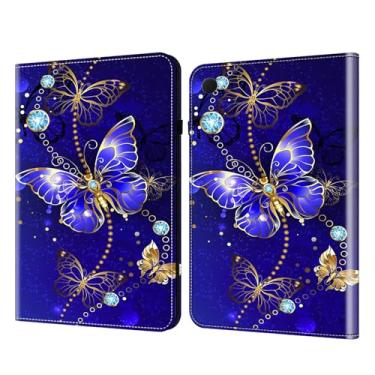 Imagem de Dteck Capa para Samsung Galaxy Tab A9 Plus 11 polegadas - SM-X210/X215/X216 - Capa fólio leve de couro PU/TPU com compartimentos para cartões/suporte de visualização - Capa protetora fofa (borboleta