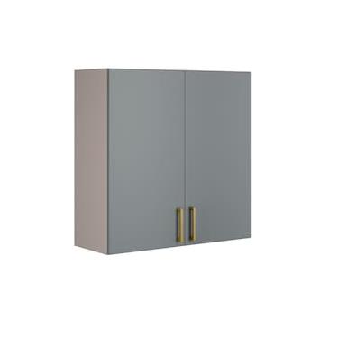 Imagem de Armário Aéreo Duplo Itatiaia Essence com 2 Portas, 2 Prateleiras e 80 cm de Largura – Fendi e Gris