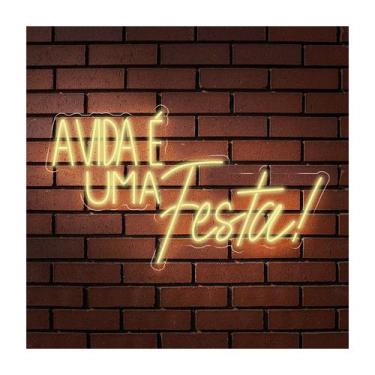 Imagem de Painel Neon Led Letreiro Luminoso a Vida é Uma Festa - letreiro person