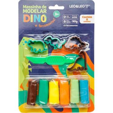 Imagem de Massa para Modelar Criativa Dino 6 Cores com 5 Peças - Leonora