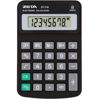 Imagem de Calculadora de Mesa 8 Dígitos Zeta ZT718 Preta - Procalc